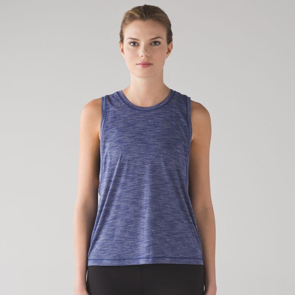Lululemon Cardio Squad Tank II Heathered Hero Blue Size 10